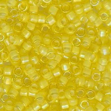 Miyuki delica Beads 11/0 - White Lined Yellow ab DB-1776